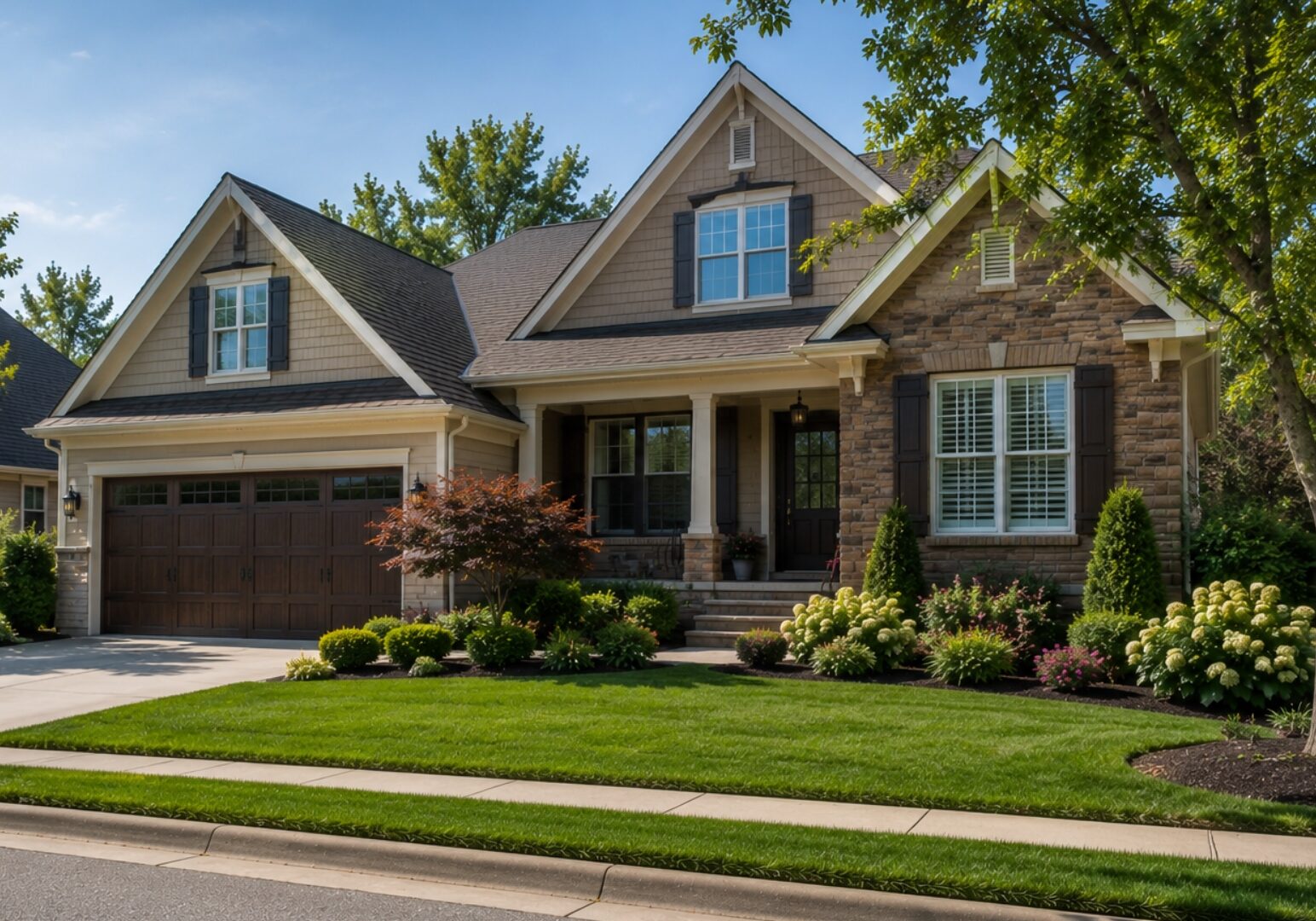 Front-yard-landscaping-tulsa-shrubs