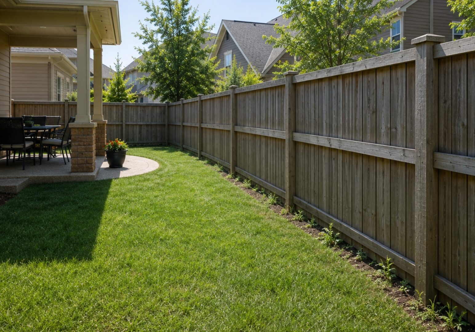 backyard-weed-control-Tulsa-fence